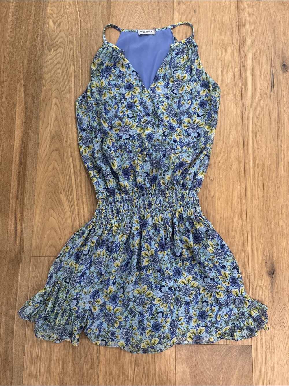 Ramy Brook Periwinkle Blue Slip with Floral Trim